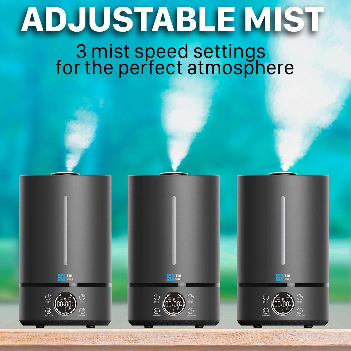 HUMIDIMASTER 6L Ultrasonic Humidifier with TopFill, 360° Nozzle for