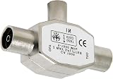 Ancable TV Aerial Coax Splitter 2 Way Metal Housing 1 Male to 2 Female view 2