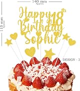 EKAM Personalised Custom Cake Topper Name Age Elegant Party Decoration view 4