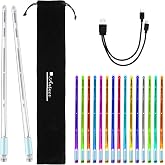 Antner Light Up Drum Sticks 15 Color Changing Drumsticks with Storage Bag for Adults Drummers, Glow in The Dark Cool Rechargeable LED Drumsticks, Durable Professional PC Polymer Material Drumsticks