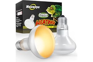 Haceryc Reptile Heat Lamp 2 Pack, 100W Simulate Natural Sunlight Heat Light Bulbs Amphibians Basking Heat Lamp Bulbs for Rept