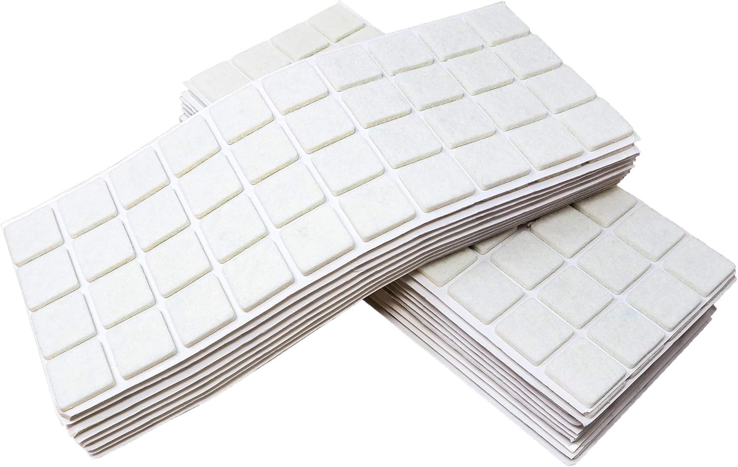 Adsamm® / 800 x self-adhesive felt pads/White / 0.98x0.98'' (25x25 mm) / square / 0.138'' / 3.5 mm thick stick-on furniture felt glides/Furniture & Chair Glides