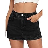 Denim Skort Women Stretch Denims Mini Skirt for Womens High Waist Denim Skirt Women Mini Jean Skirt Fashions Jeans Skort