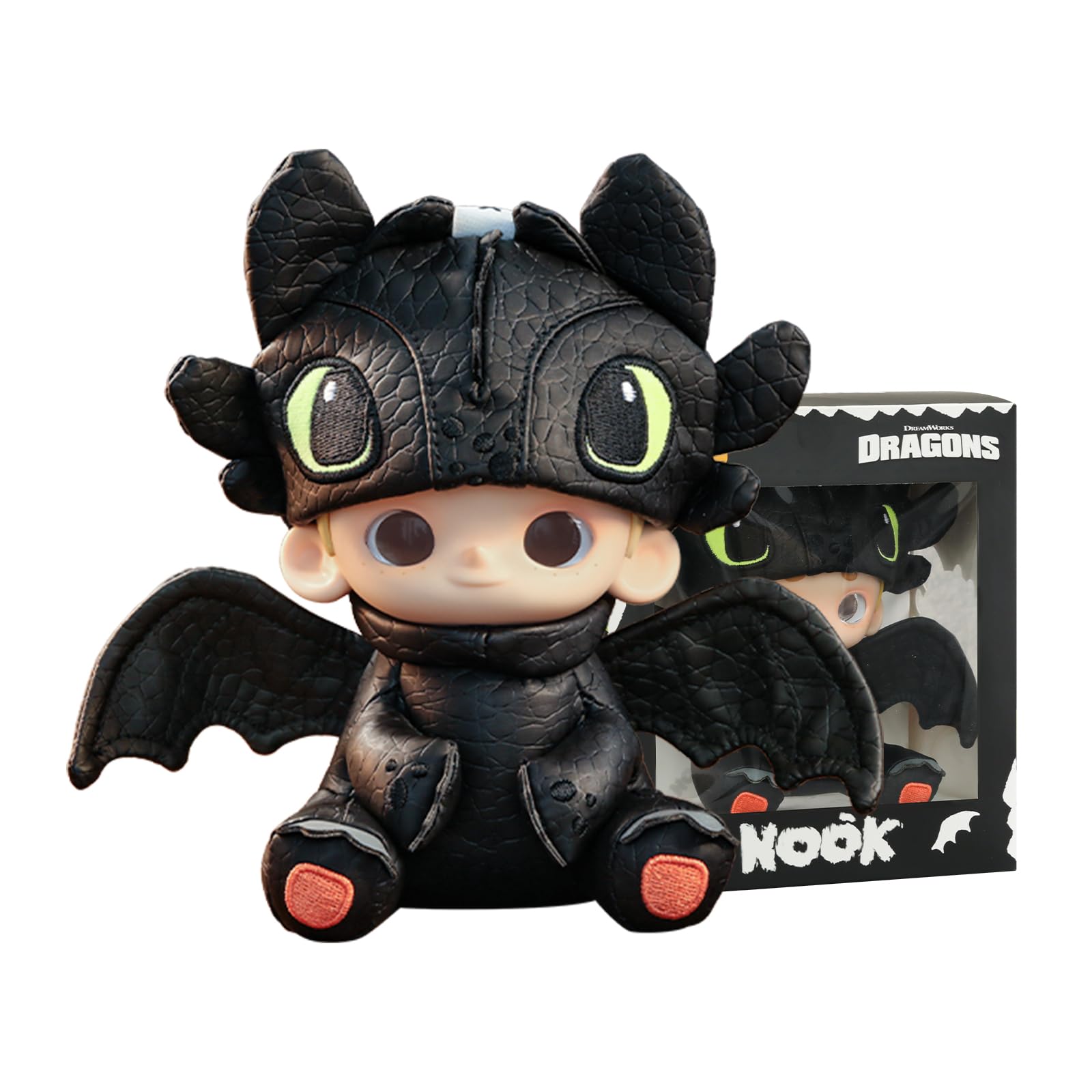 Photo 1 of 52TOYS Nook Limited Edition - Nook x Toothless Plush Toy, Elastic Vinyl Face Craft, 6.69inch Collectible Action Figure, Giftable Hanging Ornament & Desk Decor