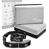 Yoga Blocks 2 Pack with Strap and Guide &ndash; Soft Non-Slip EVA Foam Blocks | High-Density Pilates Blocks for Home Workouts, Dance, Ballet, Gymnastics &amp; Stretching Exercise, Dance Accessories and Gifts