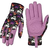 Bamllum Leather Gardening Gloves for Women - Working Gloves for Weeding, Digging, Planting, Raking and Pruning