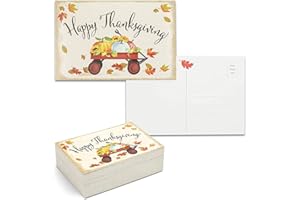 Pipilo Press Happy Thanksgiving Postcards Pack for Fall, Wagon (6x4 In, 96 Pack)