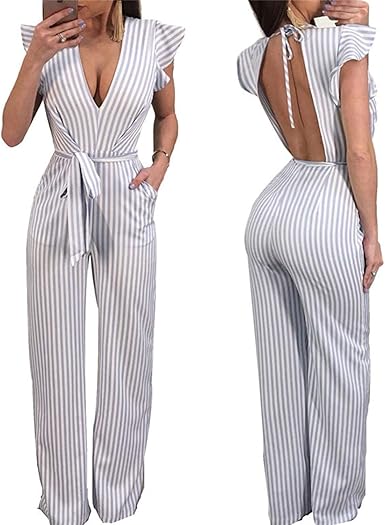striped pants romper