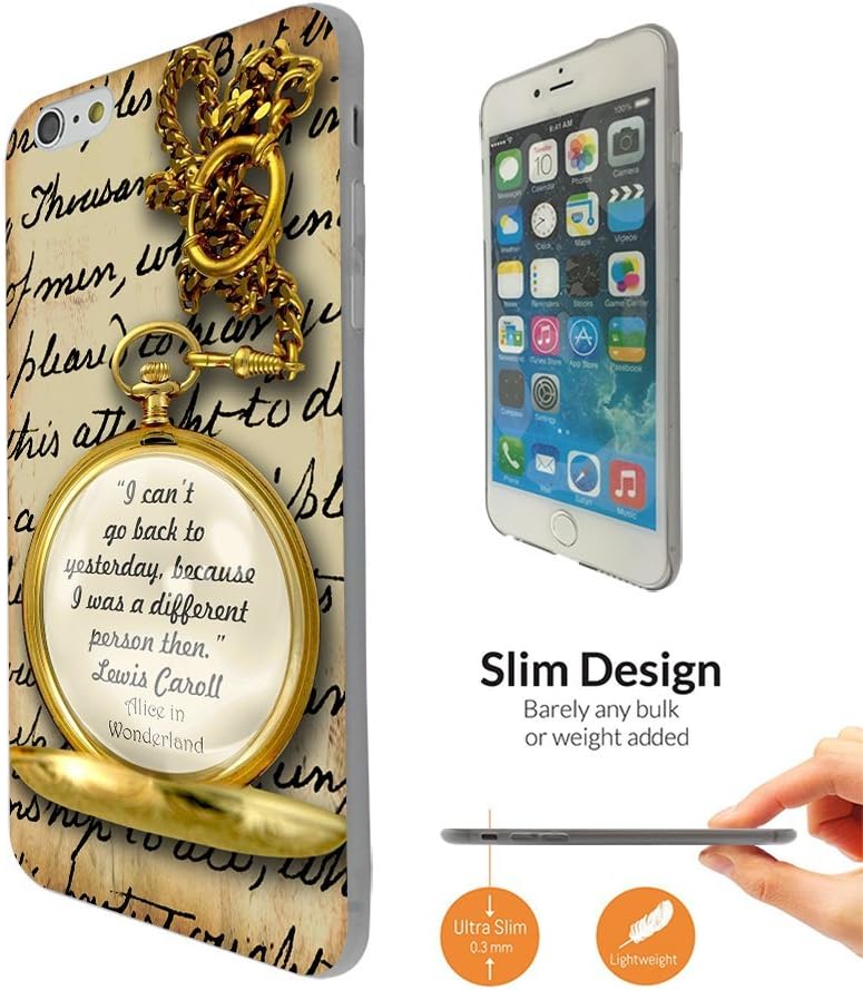 000627 - Alice In Wonderland Quote I Can't Go Back To Yesterday Because I Was Different Person Then Design iphone 6 6S 4.7" CASE Ultra Slim Light Plastic 0.3MM All Edges Protection Case Cover-Clear