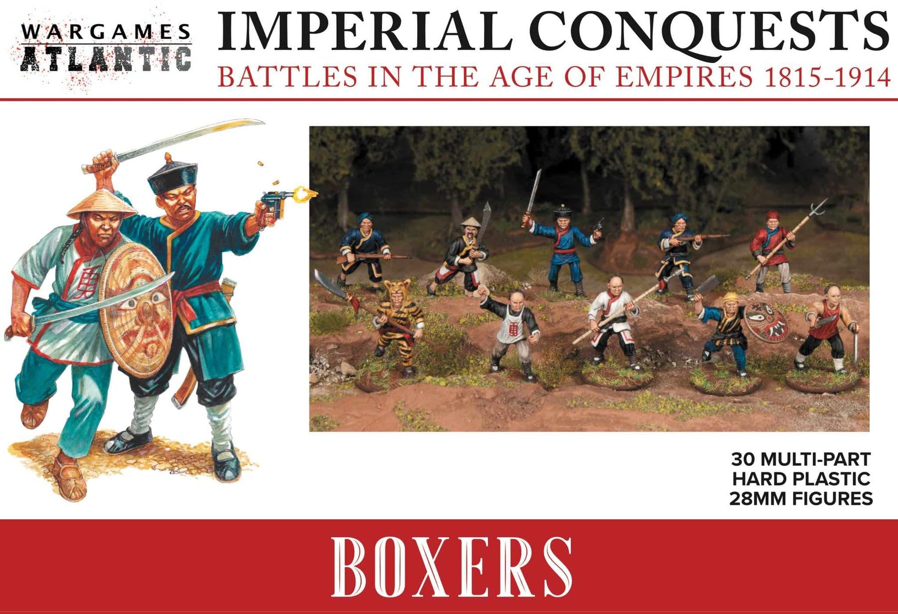 Imperial Conquests - Chinese Boxers - 30 Multi-Part Hard Plastic (HIGH Impact POLYSTYRENE) 28MM Figures…