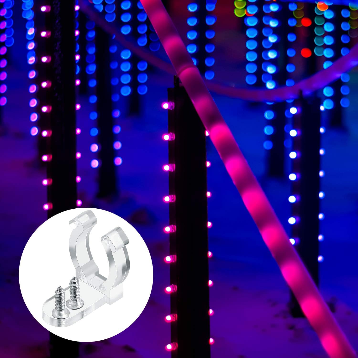 150 Pieces 1/2 Inch LED Rope Light Clips Holder with 300 Pieces Screws