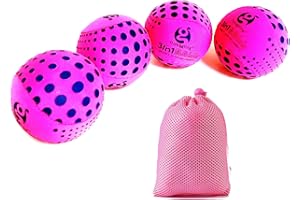 DSJUGGLING 4 Pieces x 60mm Washable Juggling Balls for Beginners and Professionals Set of 4 100g Each - Soft Easy Juggle Balls, Multiple Practice Juggling Ball Kits (Pink)