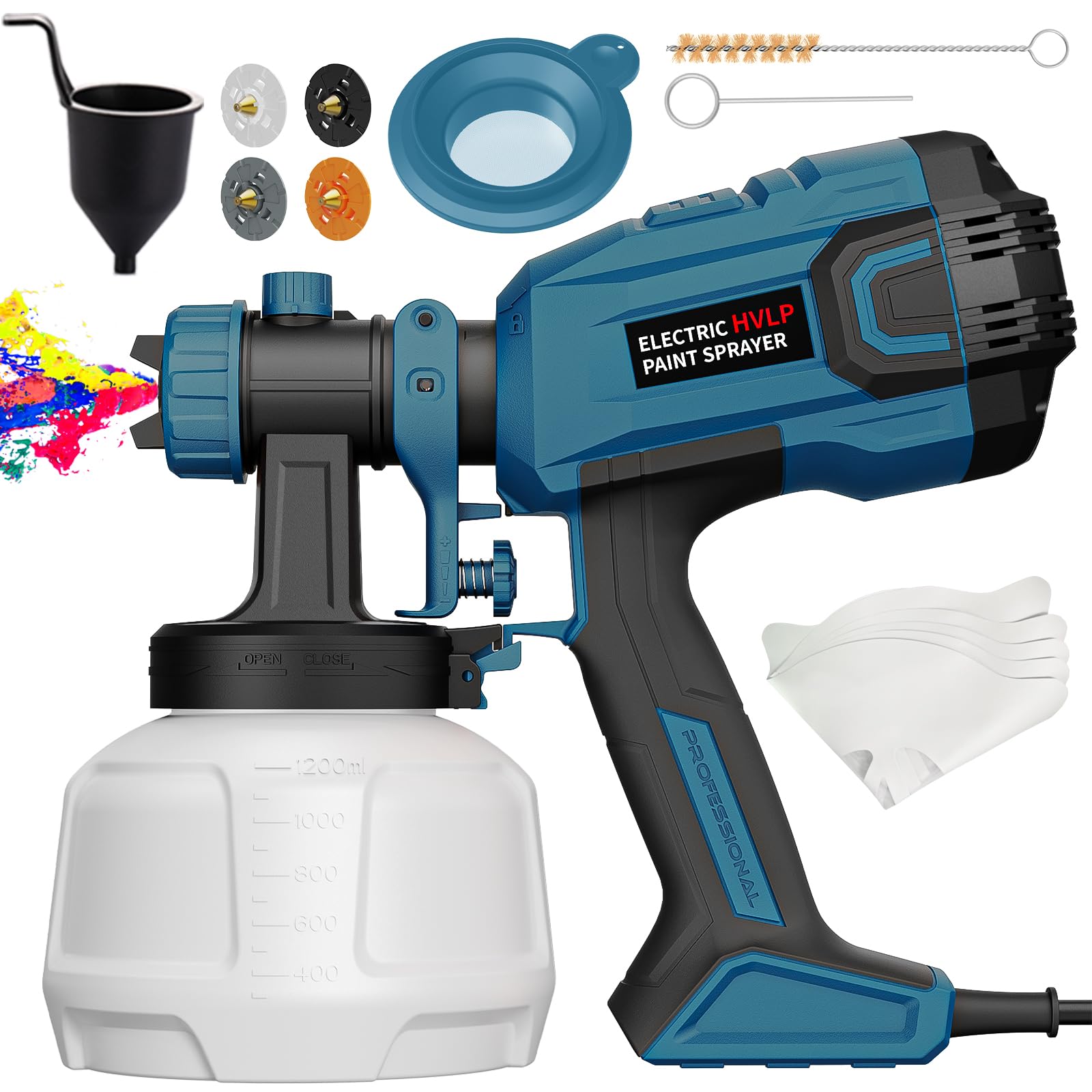 Photo 1 of LIFOVE Paint Sprayer - 700W HVLP High Power Electric Spray Paint Gun with Adjustable Spray Width, 4 Nozzles & 3 Patterns, 40 Fl Oz Container, Easy to Clean, for Furniture, House, Fence, Walls, Etc.