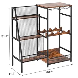 DLPIN 3-Tier Freestanding Wine Rack, with Hanging