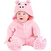 Snuggly Pig Costume for Infants - Minky Jumpsuit with Booties and Snap Closures