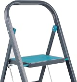 Beldray 3 Step Ladder Non-Slip Folding Turquoise Grey 2.5m Reach view 7