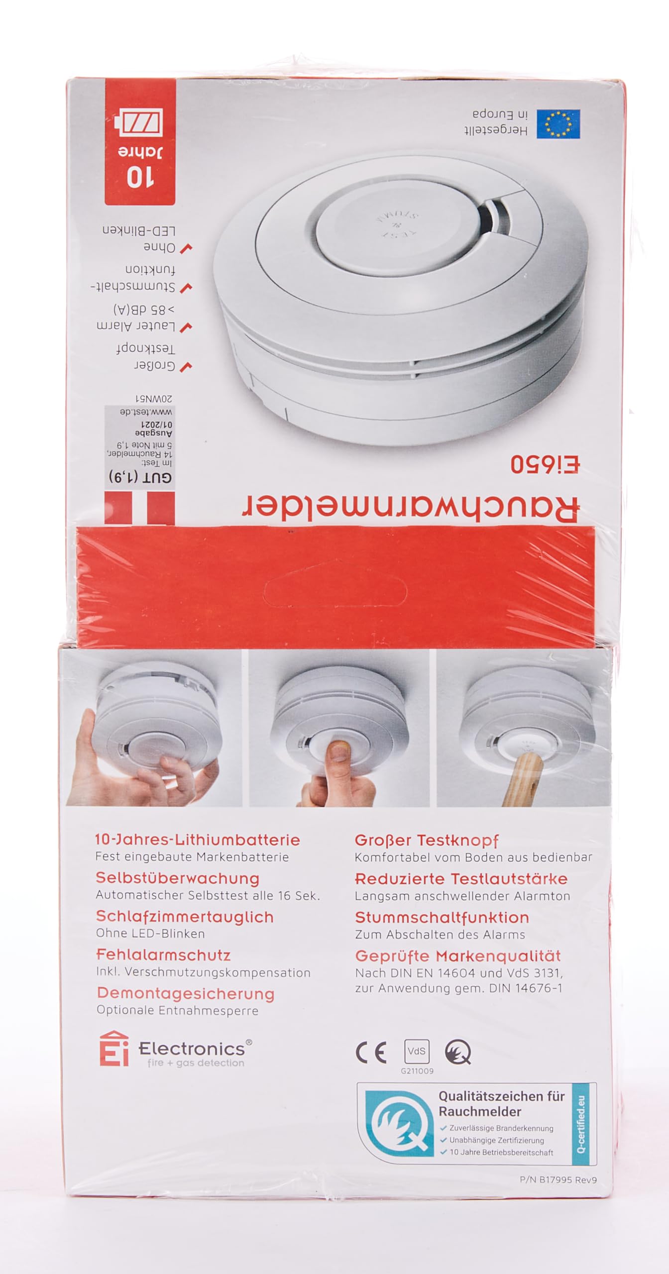 Ei Electronics Ei650 Smoke Alarm, Set of 6, Stand-Alone Device with Battery for 10 Years, Test Winner Stiftung Warentest, White