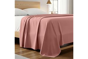 Mellanni California King Size Flat Sheet - Iconic Collection Bedding - Hotel Luxury, Extra Soft, Cooling - Wrinkle, Fade, Stain Resistant - 1 Flat Sheet Only (Cal King, Coral)