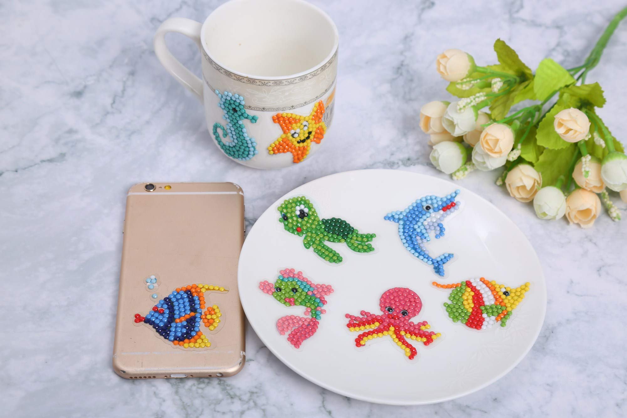 YOMOSA 5D Diamond Painting Kits for Kids DIY Sticker Paint with Diamonds Kits Arts Crafts Kits for Children and Beginner Adults