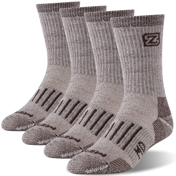 Mens Outdoor Trail Socks, ZEALWOOD Extra Large Socks Crew Hiking