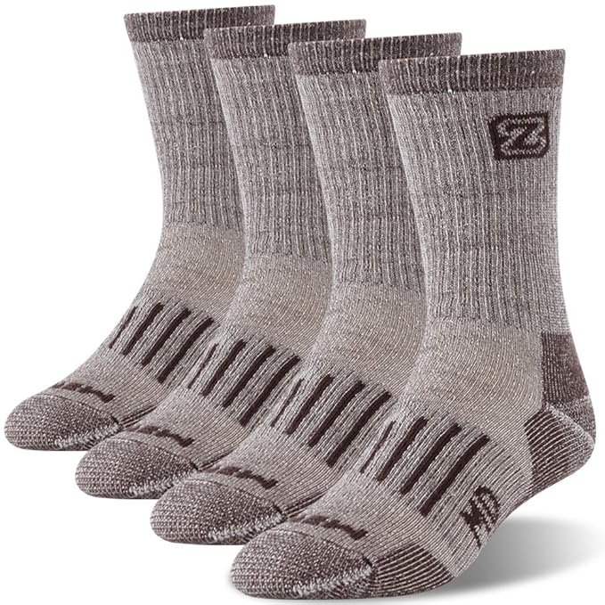 Mens Outdoor Trail Socks, ZEALWOOD Extra Large Socks Crew Hiking