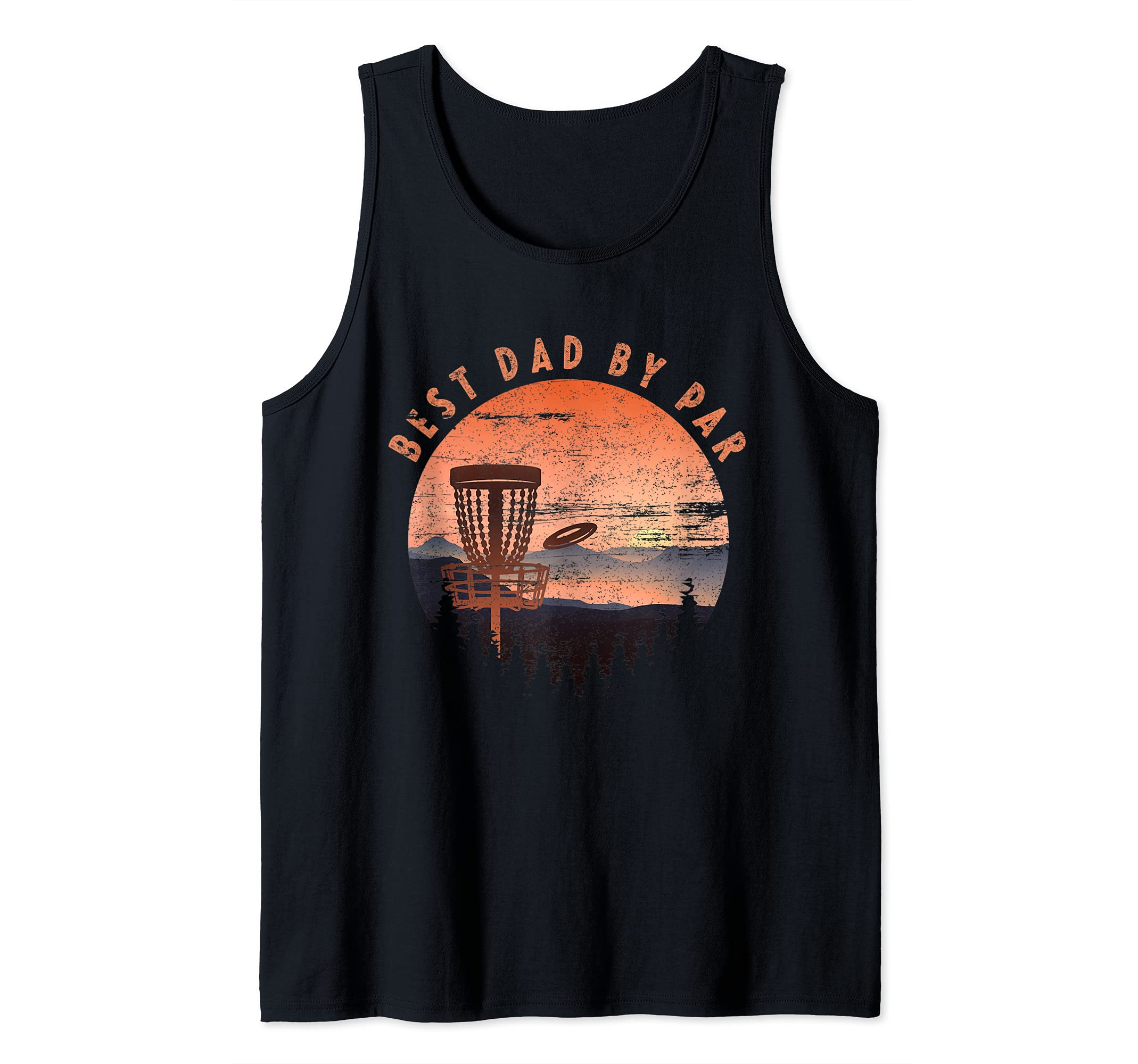 Disc Golf Frisbee Best Dad By Par Funny Vintage Retro Sport Tank Top