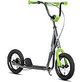 JOYSTAR Kick Scooter for Ages 5-9 Years Old Boys Girls, 12 Inch Big Wheels Scooters for Kids, Teens and Adults, Rear Brake and Adjustable Handlebar, Kids Scooter