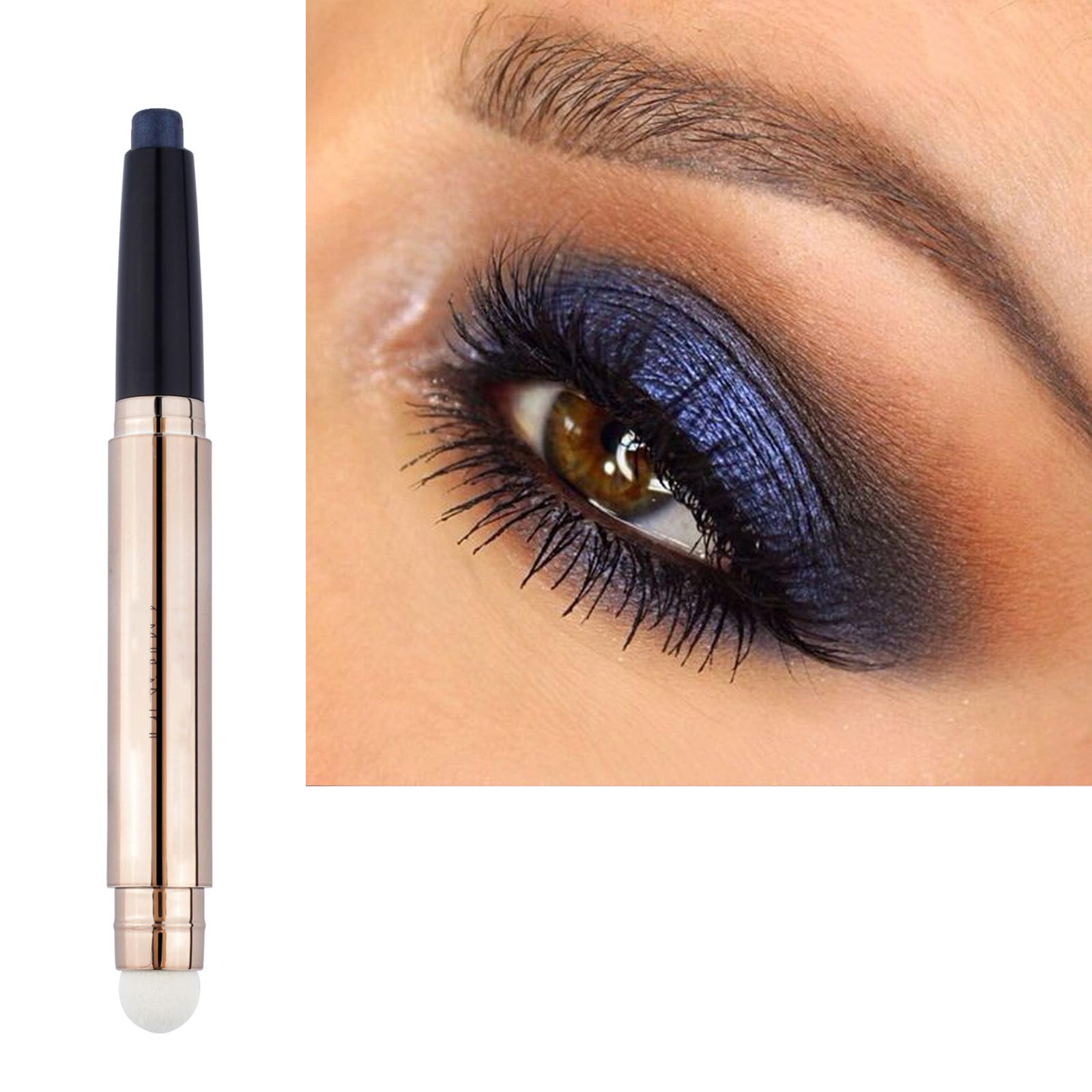 Mrinb Cream Eyeshadow Stick, Shimmer Eyeshadow Stick Double-ended Eyeshadow Pencil Waterproof Long Lasting Eye Shadow Pencil Crayon Eye Shadow Stick for Women Eye Makeup Easy to Wear, 19.0 gram