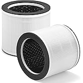 HSIAMEN AP-T100FL Filter Replacement Compatible with HoMedics AP-T100 AP-T95 Smart Air Purifier, 3-in-1 True HEPA Activated Carbon Filter, 2-Pack