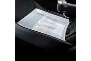 HOUCLEMIC Lower Center Console Organizer for Rivian R1T R1S 2022 2023 2024, Durable White Silicone Interior Accessory, Custom Fit Design Compatible with Rivian R1T R1S