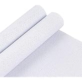 Pllieay 2 Pieces 14 Count Big Size White Aida Cross Stitch Fabric, Classic Reserve Aida Cloth, 19.6 x 21.6 Inch