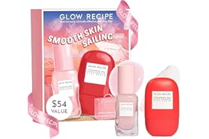 Glow Recipe Smooth Skin Sailing Skincare Set - Watermelon Glow Pink Juice Facial Moisturizer + Silicone-Free BHA Strawberry Pore Minimizer Blurring Drops (2 Count)