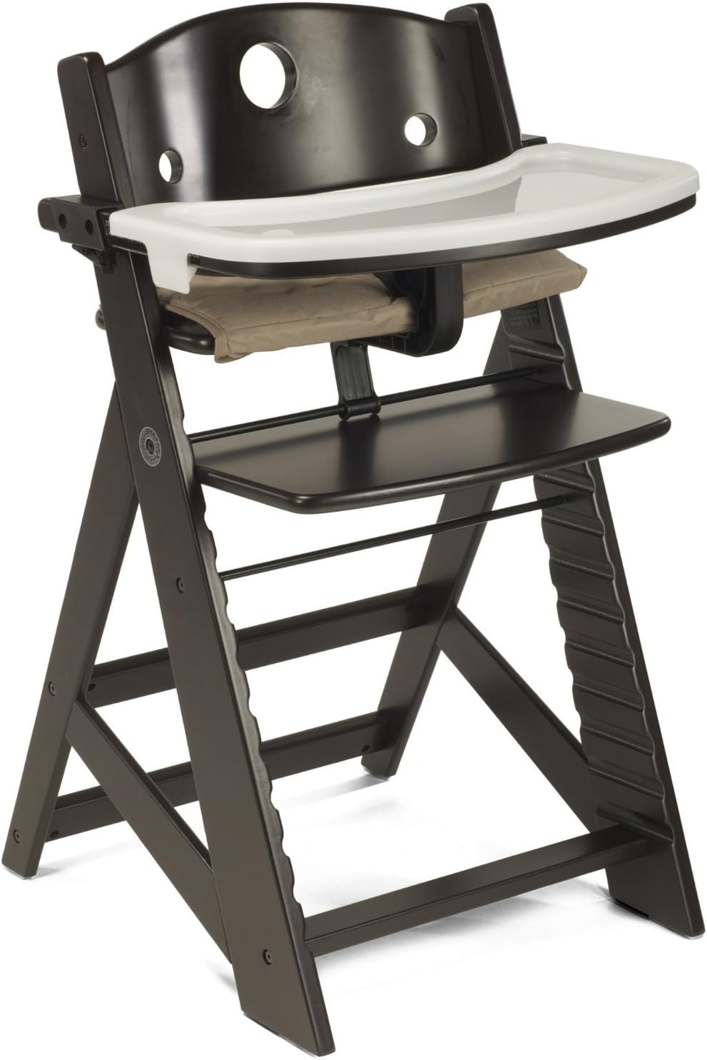Espresso, Wooden Baby Highchair with Adjustable Foot & Seat Plate by Keekaroo