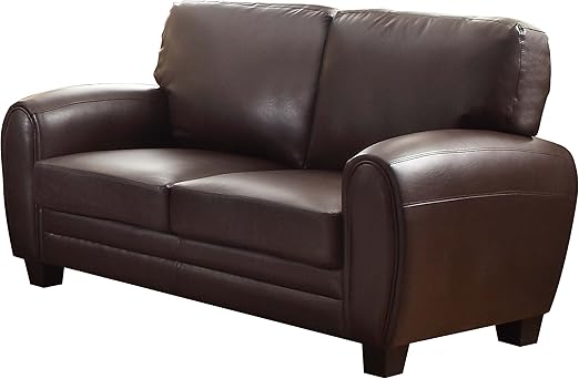 Amazon Com Homelegance Rubin 63 Bonded Leather Loveseat Dark