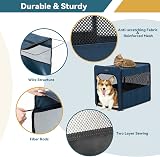 Petsfit Lightweight Foldable Dog Travel Crate Large Blue with Mat view 5