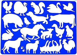 Amazon.com: Farm Animals Drawing Drafting Template Stencil