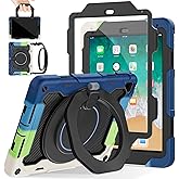 ROISKIN iPad 6th 5th Generation Case 9.7 Inch, Pro 9.7, Air 2 with 360 Kickstand Hand Strap [Screen Protector, 15ft Drop Protection]Heavy Duty Air 2 /Pro 9.7 / iPad 6th 5th Gen Case for Kids Women Men