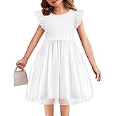 Flypigs Toddler Tutu Dress Girls Ruffle Tulle Dresses Cute Summer Party Princess Sundress for 2-7Y