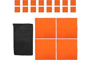 SINBANA 4pcs Blaze Orange Safety Panels, Waterproof Hunting Panels with Storage Bag and 16 Magnet Buttons Portable Easy to Use Blind Cover for Ground Hunting Blind Tents