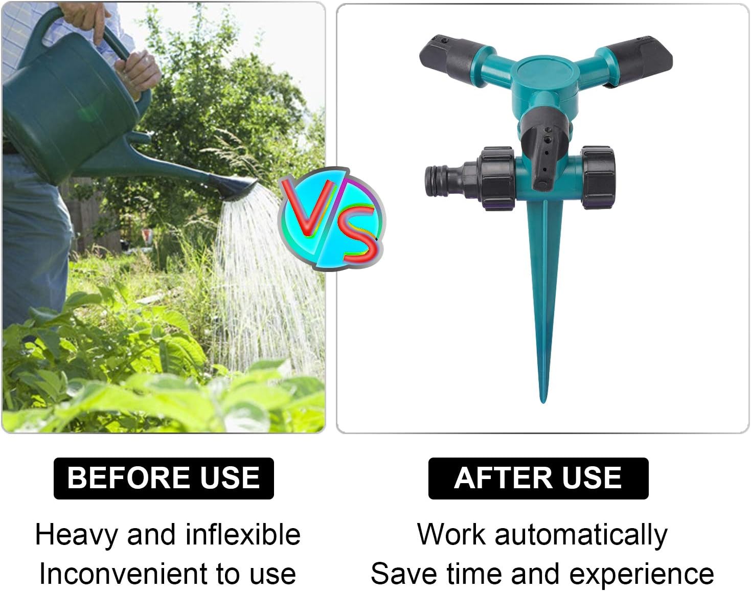 Forno Garden Sprinkler, 360° Rotating Lawn Sprinkler Ground Covered Yard Sprinkler Automatic Spray with for Garden, Kids, Yard : Garden & Outdoor