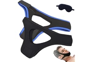 RPUW Veralabs Airflow Jaw Strap, Airflow Jaw Strap Veralabs, Air Flow Jaw Strap, Breathable Stop Snoring Chin Strap Snoring Solution for Users to Keep Mouth Closed (Black+Blue)