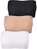 3 Pieces Bandeau Bras Women Stretch Strapless