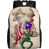 VTHXLOI Puerto Rico Puerto Rican flag Backpack Laptop Bag Large Capacity Bookbag Casual Daypack for Business Travel Camping 17Inch