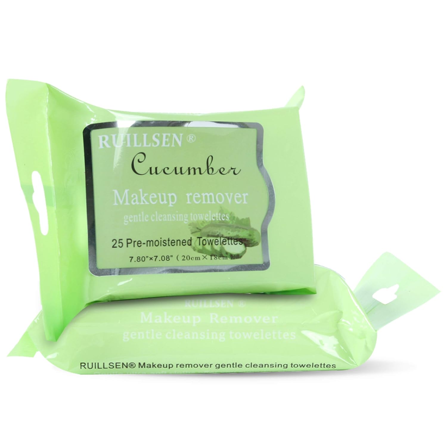 RUILLSEN Make Up Removing Wipes, Easter Makeup Remover Cleansing Towelettes Daily Face Wipes to Remove Dirt, Oil, Makeup & Waterproof Mascara(Cucumber Flavored,25 Ct,2 Pks) St Patrick's Day