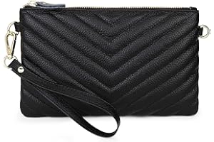 Uromee Wristlet Wallet Clutch Purses for Women Genuine Leather Crossbody Bag Handbag with Detachable Shoulder Chain