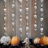 Cheerland Halloween Garland Skull Party Decorations Skeleton Finger for College Banner Spooky Garlands Adult Skeleton Birthday Party Decoration Haunted House Streamers Hanging Teen Dorm Decor 6 Pcs