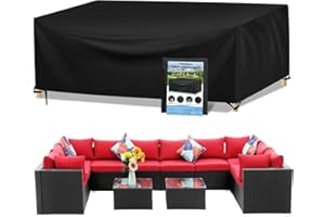 WANOCEAN Patio Furniture Covers Waterproof, Extra Large Outdoor Cover 137" L x 102" W x 35" H Oxford Fabric Dustproof with Storage Bag, Fits for Dining Square Table Sofa and Chair