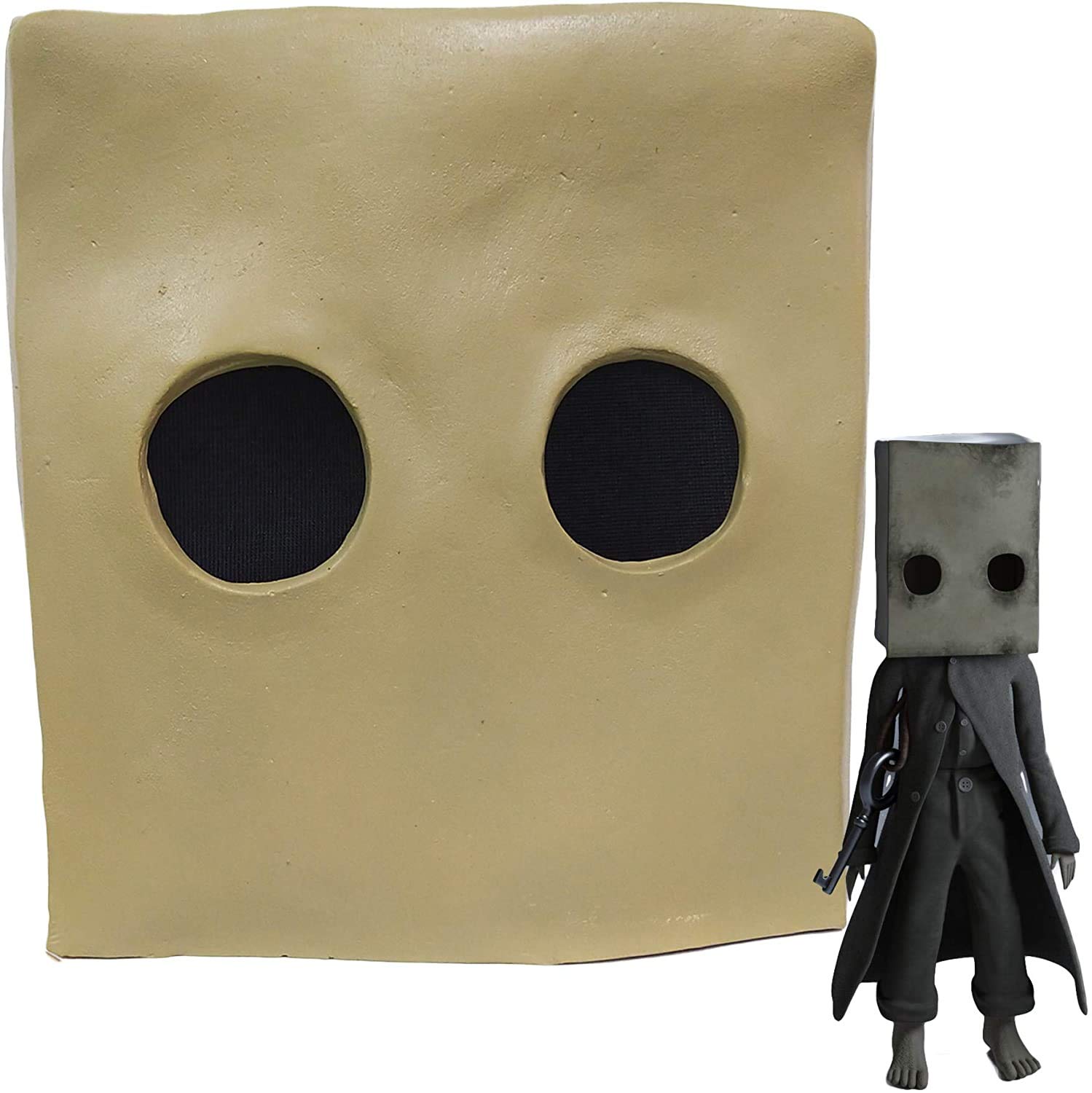 LePyCos Little Nightmares 2 Mono Latex Game Mask Cosplay Party Costume Halloween Props Yellow