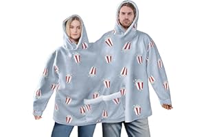 ianjetty Couples Hoodies Pajamas, Oversized Matching Onesies Sweatshirts Two Person hoodie with Pocektes