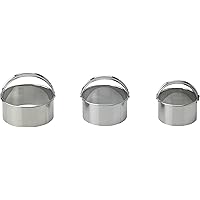 Mrs. Anderson's Baking Anderson’s Cookie and Fondant Cutters, Stainless Steel, 3-Piece Graduated Round Set with Handles, Set 